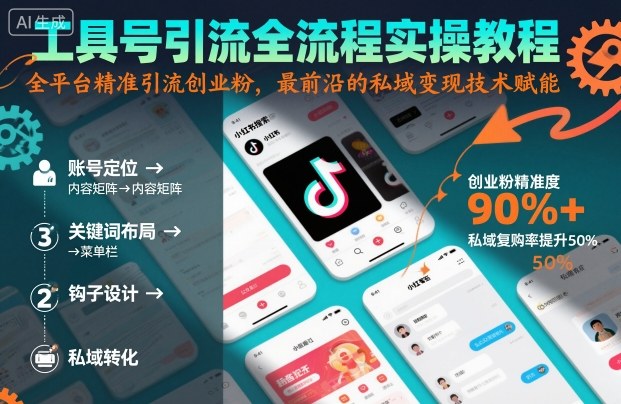 工具号引流全流程保姆级实操教程，全平台精准引流创业粉，最前沿的私域变现技术赋能-鹊桥梦网创