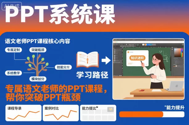 PPT系统课,专属语文老师的PPT课程,帮你突破PPT瓶颈-鹊桥梦网创