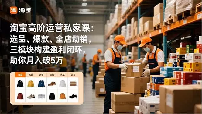 （16934期）淘宝高阶运营私家课：选品、爆款、全店动销，三模块构建盈利闭环，助你月入破5万（更新12月）-鹊桥梦网创