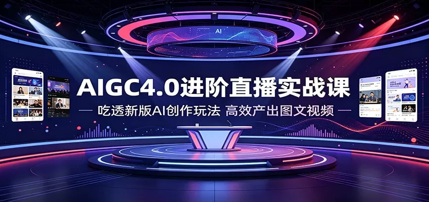 AIGC4.0进阶直播实战课：吃透新版AI创作玩法，高效产出图文视频-鹊桥梦网创