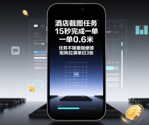 酒店截图任务，15秒完成一单，一单0.6米，任务不限量随便接，矩阵拉满单日3张【揭秘】-鹊桥梦网创