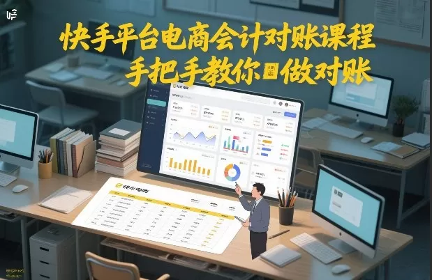 快手平台电商会计对账课程，手把手教你做对账-鹊桥梦网创