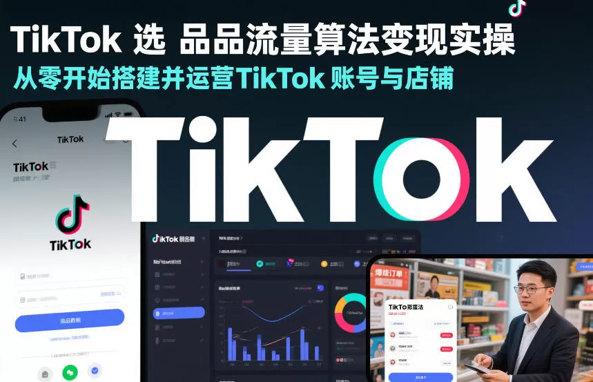 TikTok选品流量算法变现实操，从零开始搭建并运营TikTok账号与店铺-鹊桥梦网创