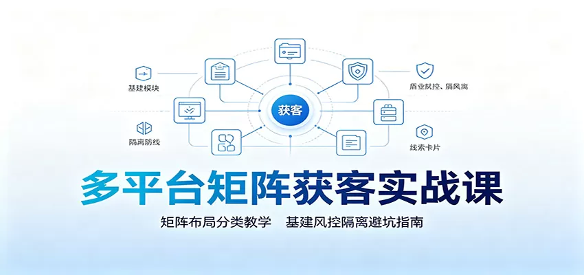 多平台矩阵获客实战课：矩阵布局分类教学，基建风控隔离避坑指南