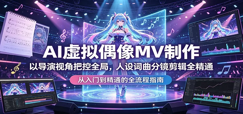 AI虚拟偶像MV制作：以导演视角把控全局，人设词曲分镜剪辑全精通-鹊桥梦网创