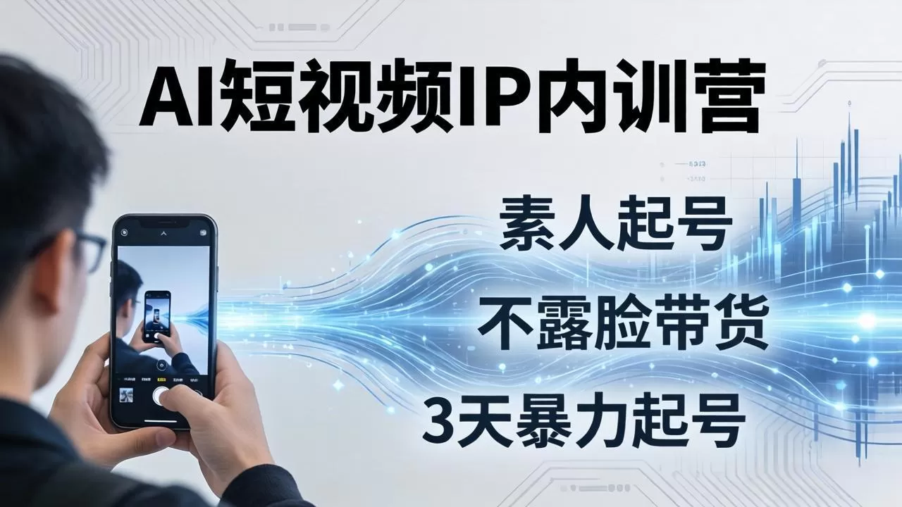 2026AI短视频IP内训营-更新:从素人起号到不露脸带货,3天暴力起号全流程拆解-鹊桥梦网创