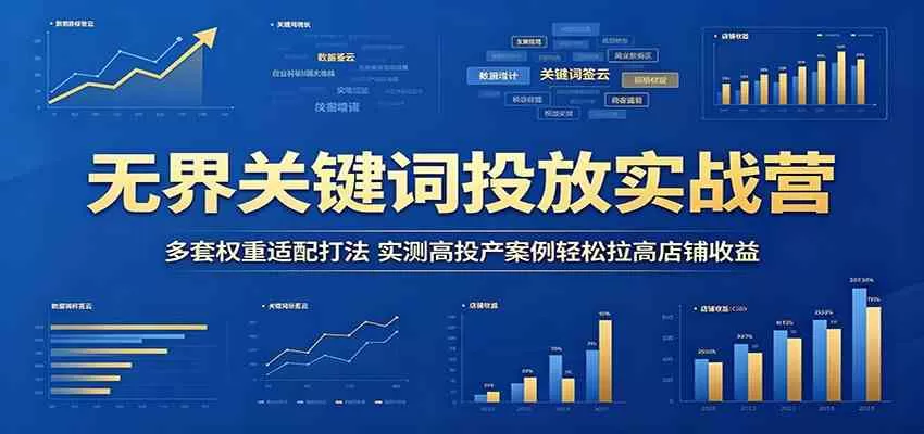 无界关键词投放实战营:多套权重适配打法,实测高投产案例轻松拉高店铺收益-鹊桥梦网创
