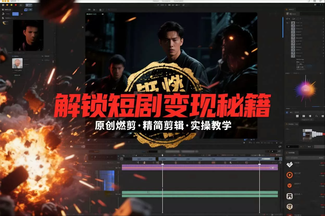 短剧拉新之原创燃剪精简剪辑实操课，解锁短剧变现秘籍