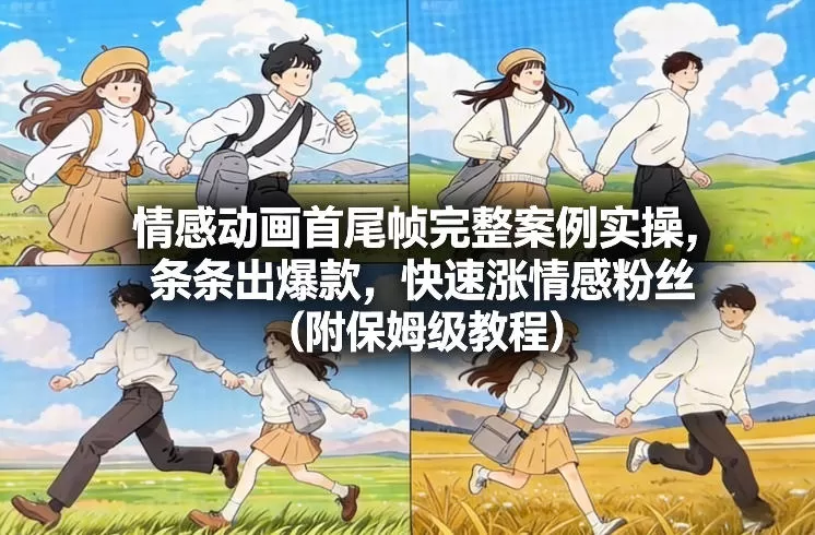 情感动画首尾帧完整案例实操，条条出爆款，快速涨情感粉丝（附保姆级教程）-鹊桥梦网创
