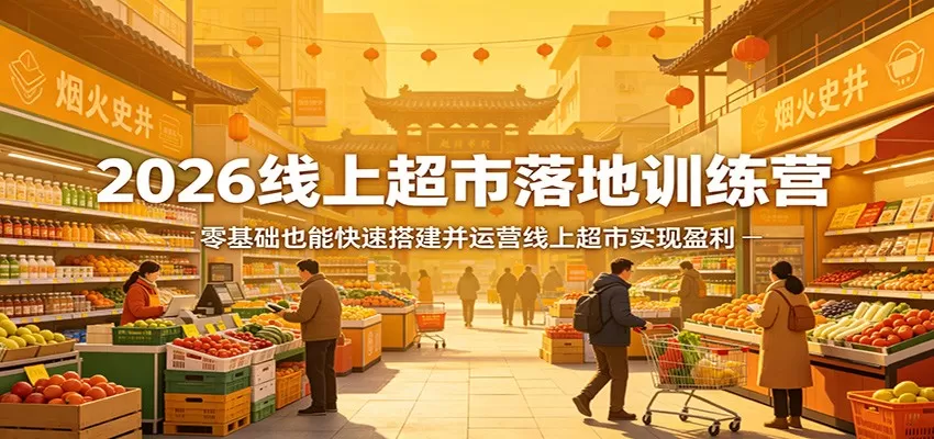 2026线上超市落地训练营,零基础也能快速搭建并运营线上超市实现盈利 2026线上超市落地训练营,零基础也能快速搭建并运营线上超市实现盈利