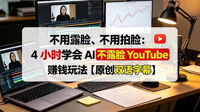 不用露脸、不用拍脸:4 小时学会 AI 不露脸 YouTube 赚钱玩法【原创双语字幕】-鹊桥梦网创