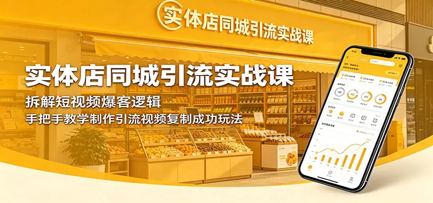 实体店同城引流实战课：拆解短视频爆客逻辑，手把手教学制作引流视频复制成功玩法-鹊桥梦网创