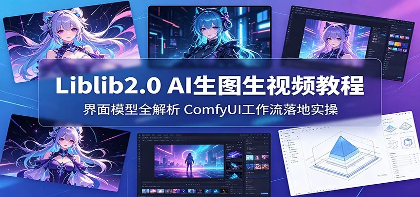 Liblib2.0 AI生图生视频教程：界面模型全解析，ComfyUI工作流落地实操-鹊桥梦网创