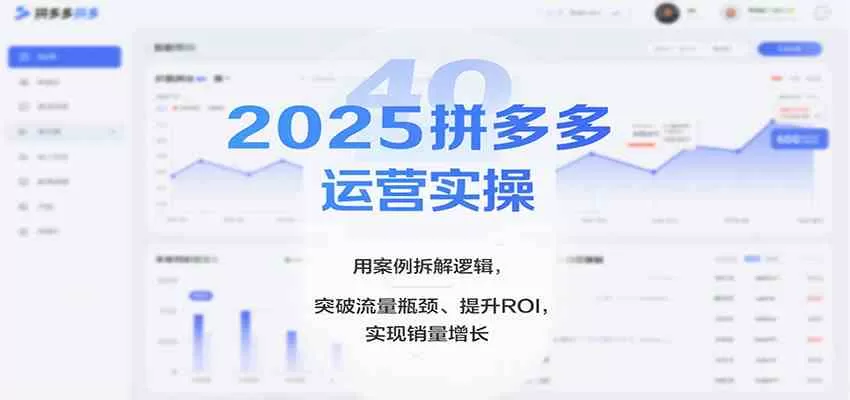 2025拼多多运营实操，用案例拆解逻辑，突破流量瓶颈、提升ROI，实现销量增长（更新）-鹊桥梦网创