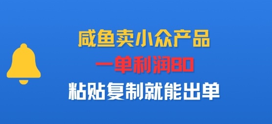 咸鱼卖小众产品,一单利润80,粘贴复制就能出单-鹊桥梦网创