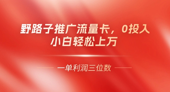 0门槛推广流量卡，一单收益上百，0投入，小白月入过W-鹊桥梦网创