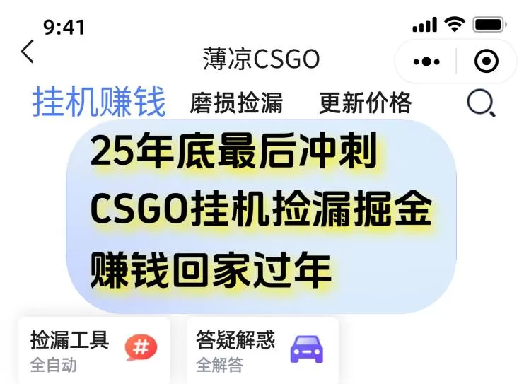 （16735期）12月年底抓紧最后一个月，用CSGO游戏挂机捡漏掘金赚钱掘金，一部手机轻松日入500+-鹊桥梦网创