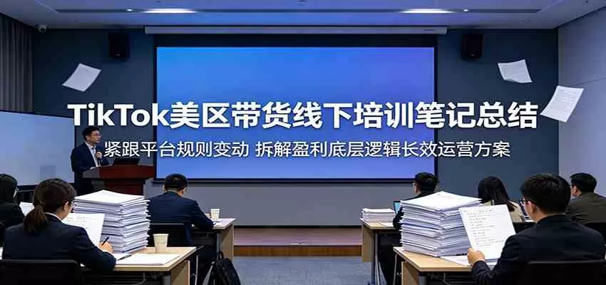 TikTok美区带货线下培训笔记总结:紧跟平台规则变动,拆解盈利底层逻辑长效运营方案-鹊桥梦网创