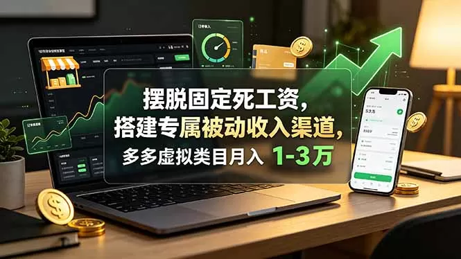 摆脱固定死工资,搭建专属被动收入渠道,多多虚拟类目月入 1-3 万-鹊桥梦网创