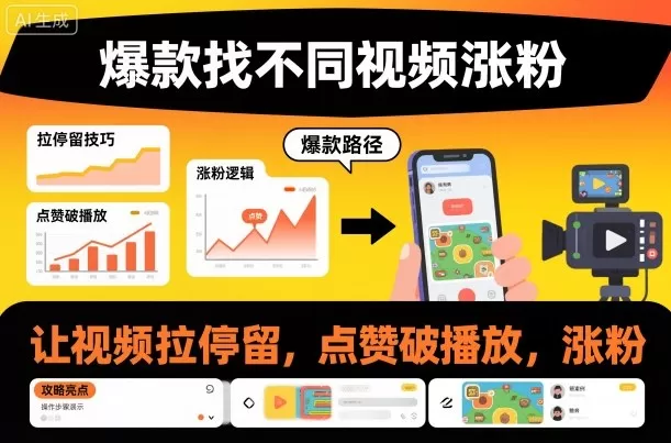 爆款找不同视频涨粉,让视频拉停留,实现点赞,破播放,涨粉-鹊桥梦网创