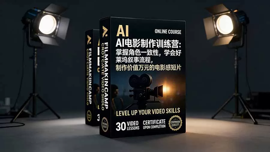 AI电影制作训练营：掌握角色一致性，学会好莱坞叙事流程，制作价值万元的电影感短片-鹊桥梦网创