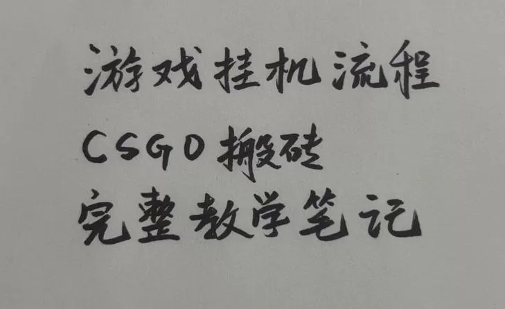 游戏挂G全流程笔记分享，CSGO游戏搬砖，小白看了当天学会见收益【揭秘】-鹊桥梦网创