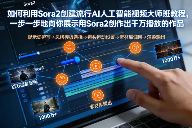 如何利用Sora2创建流行AI人工智能视频大师班，一步一步地向你展示用Sora2创作出千万播放的作品-鹊桥梦网创