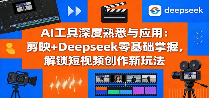 AI工具深度熟悉与应用：剪映+Deepseek零基础掌握，解锁短视频创作新玩法-鹊桥梦网创
