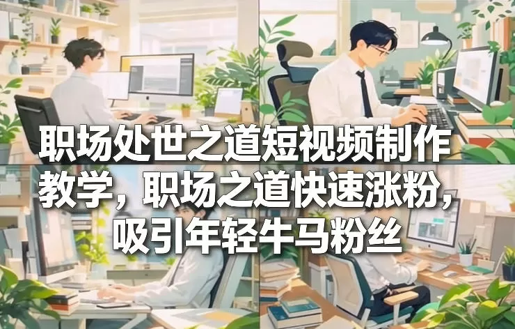 职场处世之道短视频制作教学，职场之道快速涨粉，吸引年轻牛马粉丝-鹊桥梦网创