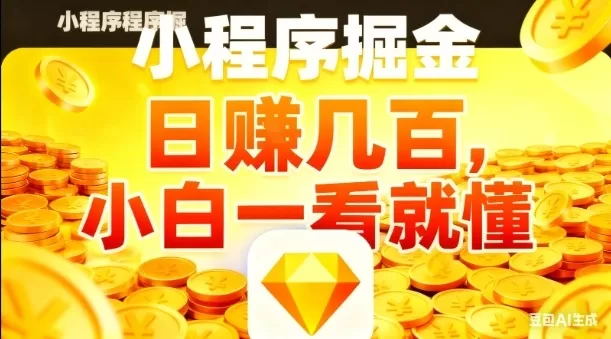 微信小程序掘金项目，日入几张，项目简单，小白一看就懂，5分钟就能学会上手操作【揭秘】-鹊桥梦网创