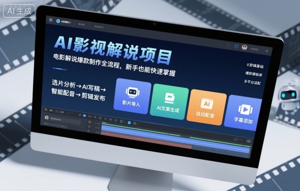 AI影视解说项目,电影解说爆款制作全流程,新手也能快速掌握-鹊桥梦网创