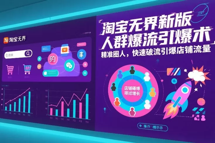 淘宝无界新版人群爆流引爆术，精准圈人，快速破流引爆店铺流量-鹊桥梦网创