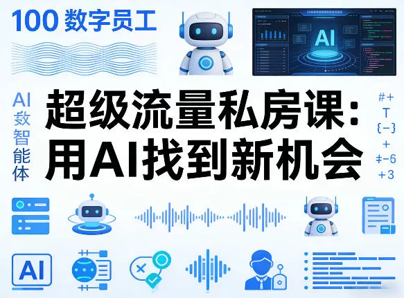 你的AI数字员工100个智能体，超级流量私房课，用AI找到新机会-鹊桥梦网创