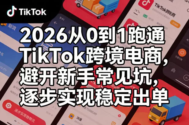 2026从0到1跑通TikTok跨境电商，避开新手常见坑，逐步实现稳定出单-鹊桥梦网创