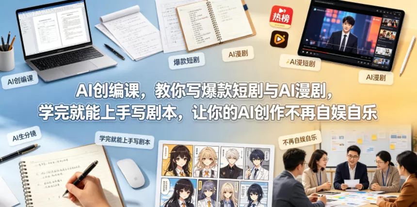 AI创编课，教你写爆款短剧与AI漫剧，学完就能上手写剧本，让你的AI创作不再自娱自乐（更新0521）-鹊桥梦网创