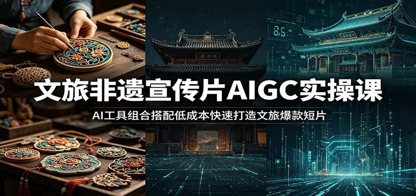 文旅非遗宣传片AIGC实操课：AI工具组合搭配低成本快速打造文旅爆款短片