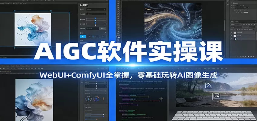 AIGC软件实操课：WebUI+ComfyUI全掌握，零基础玩转AI图像生成-鹊桥梦网创