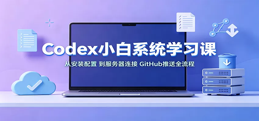 Codex小白系统学习课：小从安装配置，到服务器连接、GitHub推送全流程-鹊桥梦网创