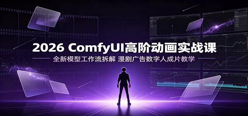 2026 ComfyUI高阶动画实战课:全新模型工作流拆解,漫剧广告数字人成片教学-鹊桥梦网创