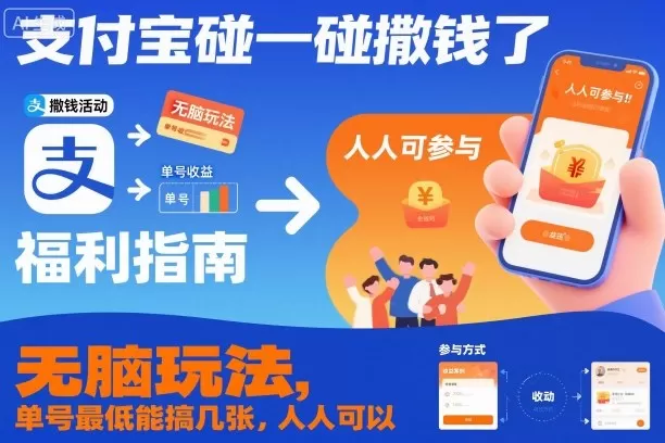 支付宝碰一碰撒钱了,无脑玩法,单号最低能搞几张,人人可以撸【揭秘】 支付宝碰一碰撒钱了,无脑玩法,单号最低能搞几张,人人可以撸【揭秘】