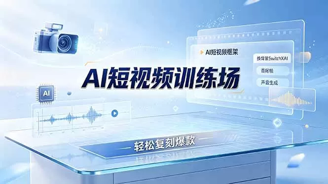 (19137期)老陈AI短视频训练场:AI短视频框架+换背景SwitchXAI+首尾帧+声音生成,轻松复刻爆款-鹊桥梦网创