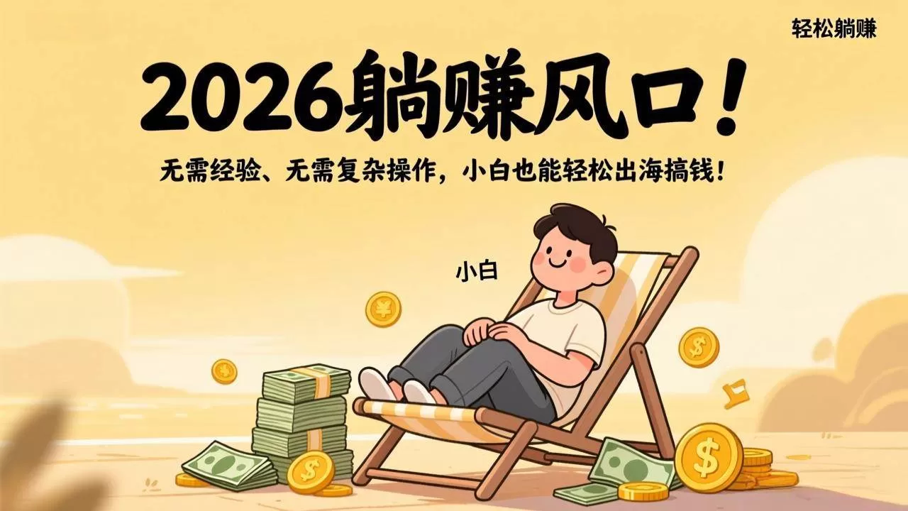 （17436期）2026躺赚风口！无需经验、无需复杂操作，小白也能轻松出海搞钱！-鹊桥梦网创