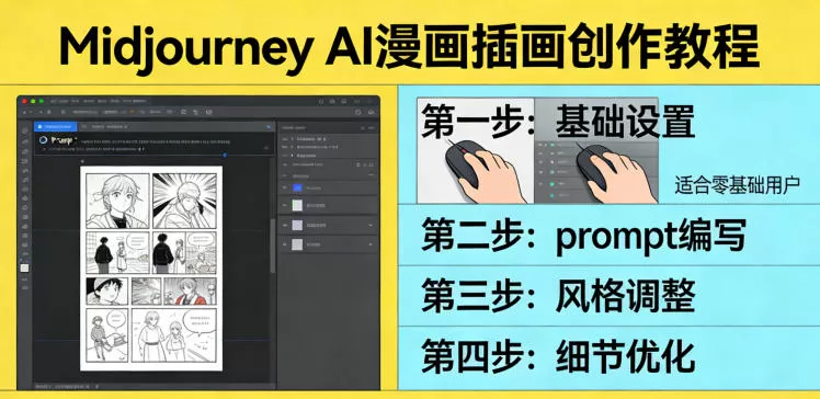 利用Midjourney AI人工智能轻松创作漫画插画教程，零基础创作完整漫画插画-鹊桥梦网创