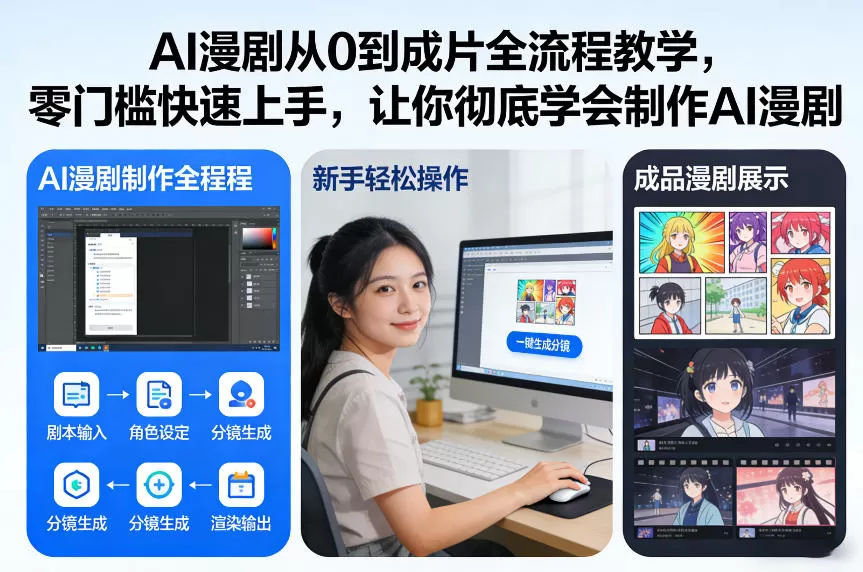 AI漫剧从0到成片全流程教学，零门槛快速上手，让你彻底学会制作AI漫剧【保姆级教程】-鹊桥梦网创