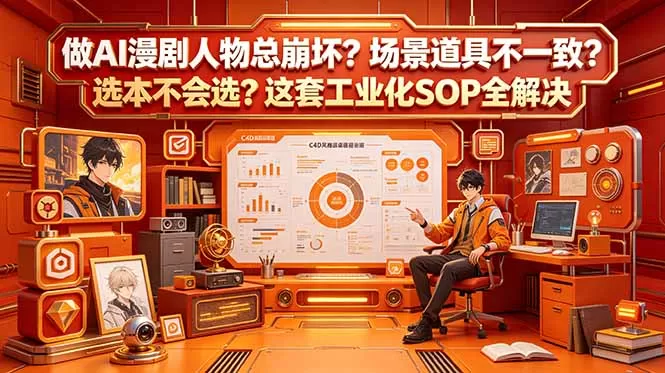 做AI漫剧人物总崩坏？场景道具不一致？选本不会选？这套工业化SOP全解决 (更新-鹊桥梦网创