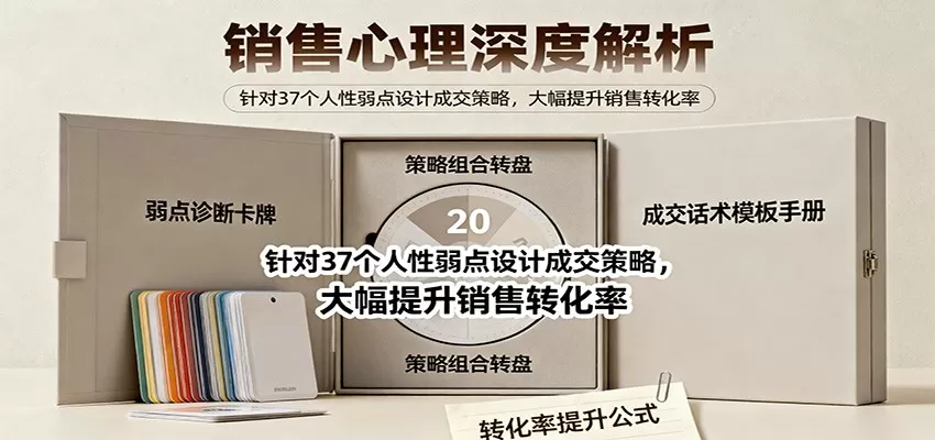 销售心理深度解析:针对37个人性弱点设计成交策略,大幅提升销售转化率!-鹊桥梦网创