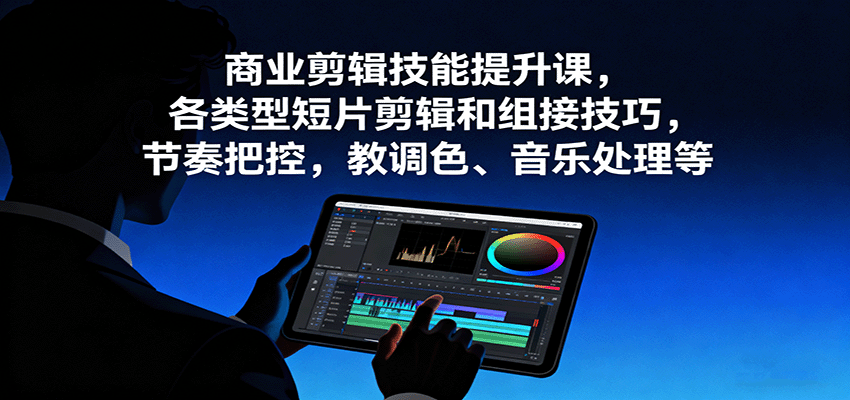 商业剪辑技能提升课，各类型短片剪辑和组接技巧，节奏把控，教调色、音乐处理等-鹊桥梦网创