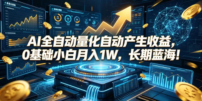 AI全自动量化自动产生收益,0基础小白月入1W,长期蓝海!【揭秘】-鹊桥梦网创
