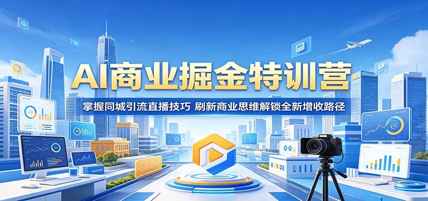 AI商业掘金特训营：掌握同城引流直播技巧，刷新商业思维解锁全新增收路径-鹊桥梦网创