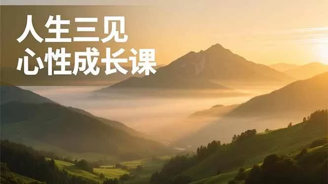 （16897期）人生三见心性成长课，见天地众生自己，搞透人性安顿身心，活出清晰自我，内在富足无价